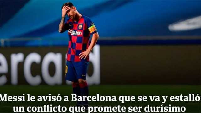 Enorme impacto y conmoción en Argentina por la salida de Messi del FC Barcelona. (Captura: UN/Clarin)
