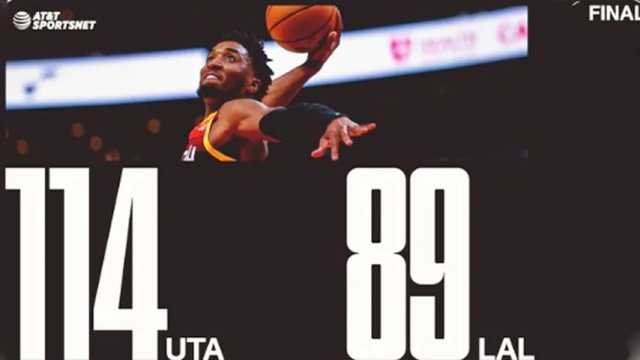 Contundente victoria de Utah Jazz frente a Los Angeles Lakers. (Foto: @utahjazz)