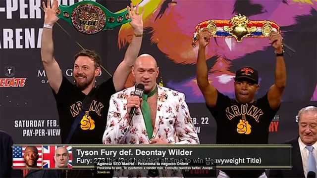 Tyson Fury se impuso con jerarquía ante Deontay Wilder en Las Vegas. (Foto: ESPN)